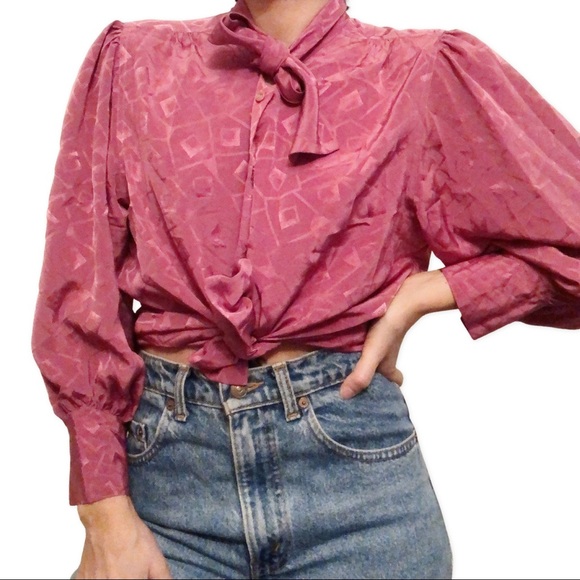 Vintage Tops - Vintage secretary blouse S